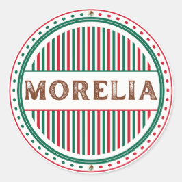 Morelia City Pride Emblem – Mexican Identity Runder Aufkleber