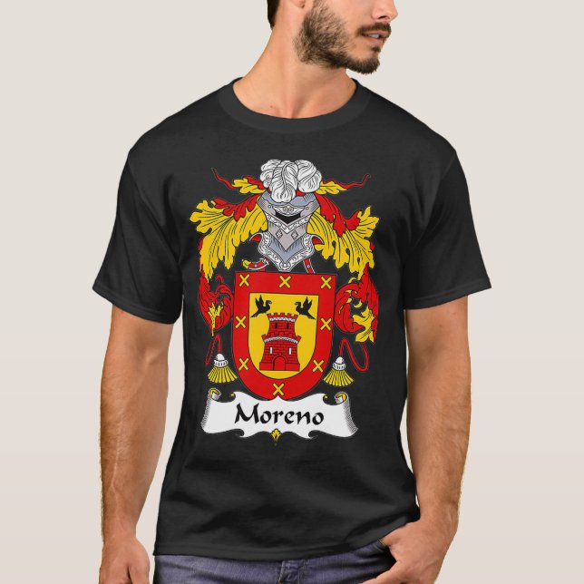 Moreno Coat of Arms Familienwappen T-Shirt (Vorderseite)