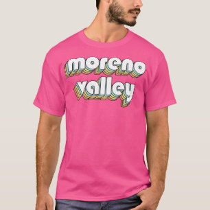Moreno Valley Retro Rainbow Typografie verblasst T-Shirt