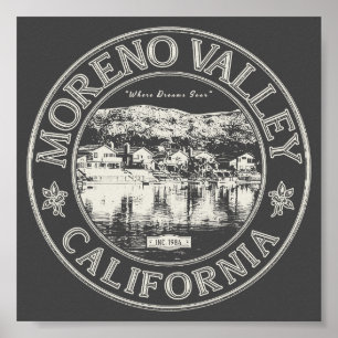 MORENO VALLEY RIVERSIDE KALIFORNIA VINTAG POSTER