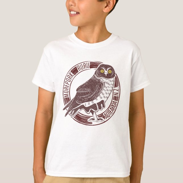 Morepork Ruru New Zealand Bird T-Shirt (Vorderseite)