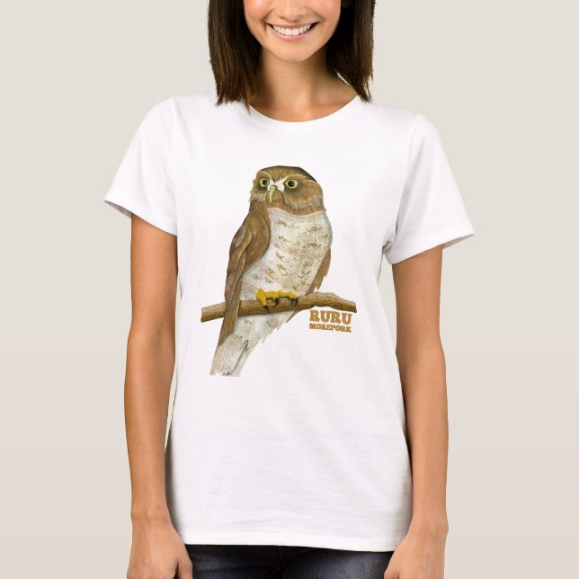 Morepork Ruru New Zeland Bird T-Shirt (Vorderseite)