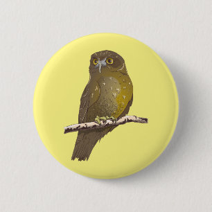 Morepork RURU NZ bird Button
