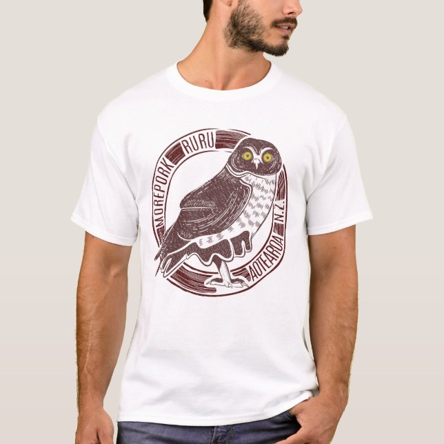 Morepork Ruru NZ Bird T-Shirt (Vorderseite)