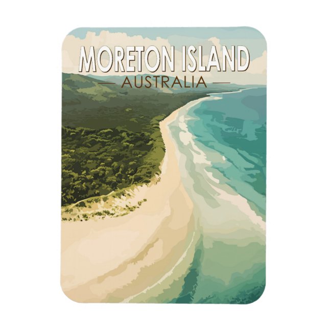 Moreton Island Australia Reisen Art Vintag Magnet (Vertikal)