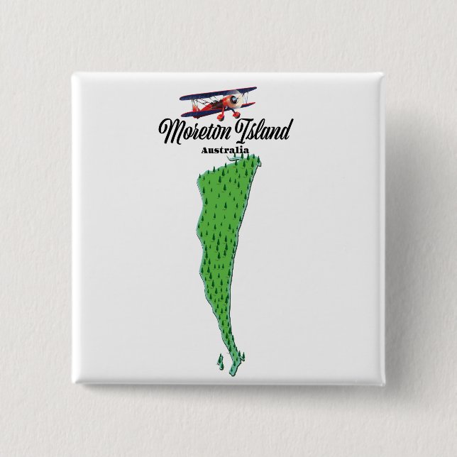 Moreton Island Australien Kartenposter Button (Vorderseite)
