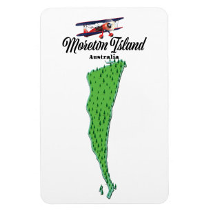 Moreton Island Australien Kartenposter Magnet