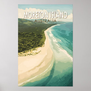 Moreton Island Australien Reise Kunst Vintage Poster