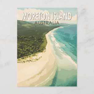 Moreton Island Australien Reise Kunst Vintage Postkarte