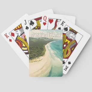 Moreton Island Australien Reise Kunst Vintage Spielkarten