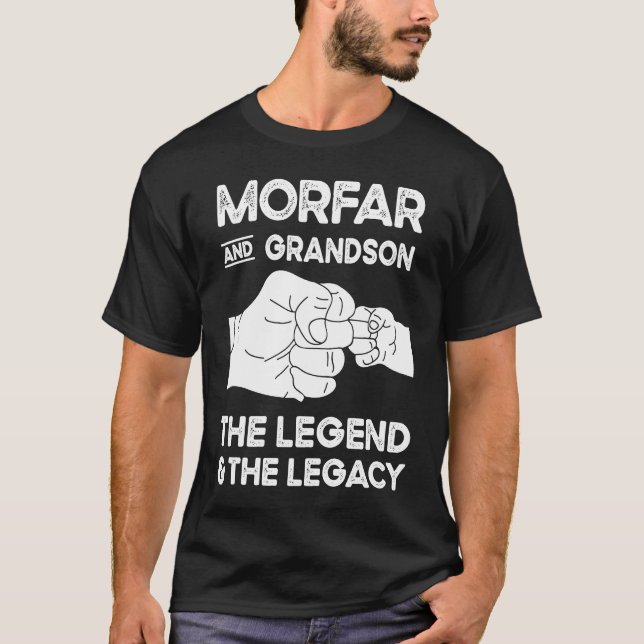 Morfar and Grandson the Legend and Legacy Grandpa  T-Shirt (Vorderseite)