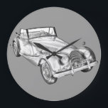 Morgan 1964 plus 4 Sport-Auto-Illustration Große Wanduhr<br><div class="desc">Illustration von klassischen Morgan plus Auto mit 4 das konvertierbare Sport. Wenn Sie eine andere Hintergrundfarbe möchten,  können Sie den besonders anfertigen Knopf anklicken,  dann klicken an den redigierenknopf,  klicken Hintergrund an und wählen Ihre kundenspezifische Farbe.</div>