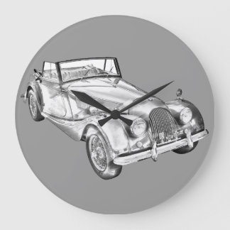 Morgan 1964 plus 4 Sport-Auto-Illustration Große Wanduhr