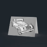 Morgan 1964 plus 4 Sport-Auto-Illustration Karte<br><div class="desc">Illustration von klassischen Morgan plus Auto mit 4 das konvertierbare Sport. Wenn Sie eine andere Hintergrundfarbe möchten,  können Sie den besonders anfertigen Knopf anklicken,  dann klicken an den redigierenknopf,  klicken Hintergrund an und wählen Ihre kundenspezifische Farbe.</div>