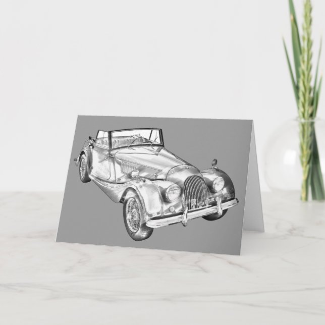 Morgan 1964 plus 4 Sport-Auto-Illustration Karte (Vorderseite)