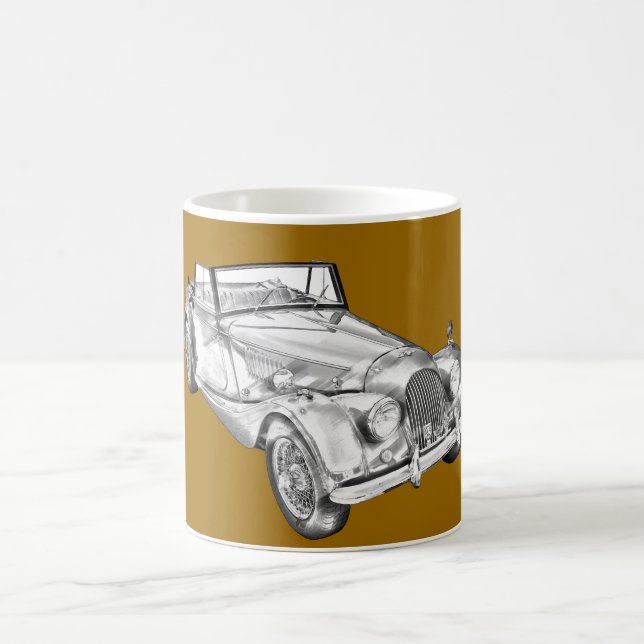 Morgan 1964 plus 4 Sport-Auto-Illustration Tasse (Mittel)