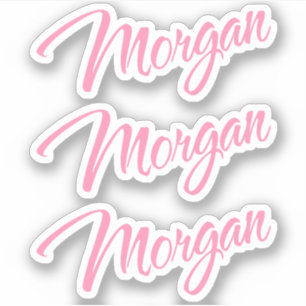 Morgan Decorative Name in Pink x3 Aufkleber