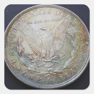 Morgan-Dollar-Aufkleber Quadratischer Aufkleber