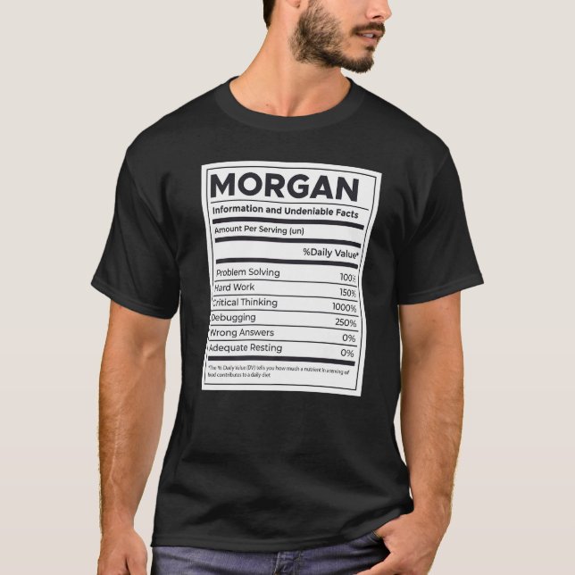 Morgan Ernährungsinformation Problem lösen harte T-Shirt (Vorderseite)