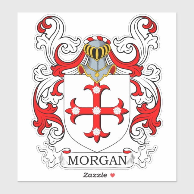 Morgan Familienwappen Aufkleber (Blatt)