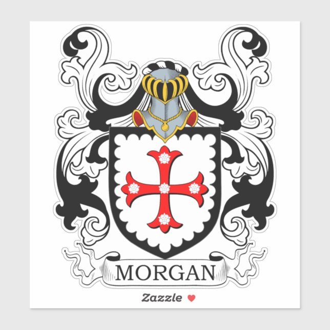 Morgan Familienwappen Aufkleber (Blatt)