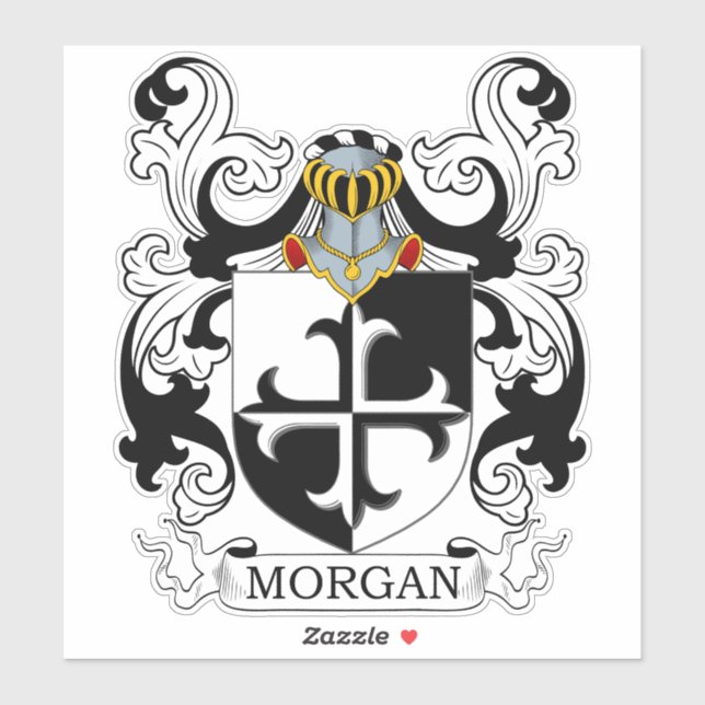 Morgan Familienwappen Aufkleber (Blatt)