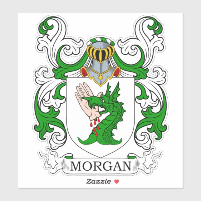 Morgan Familienwappen Aufkleber (Blatt)
