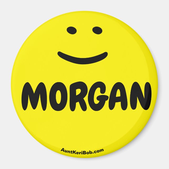 MORGAN gelber Lächelmagnet Magnet (Vorne)