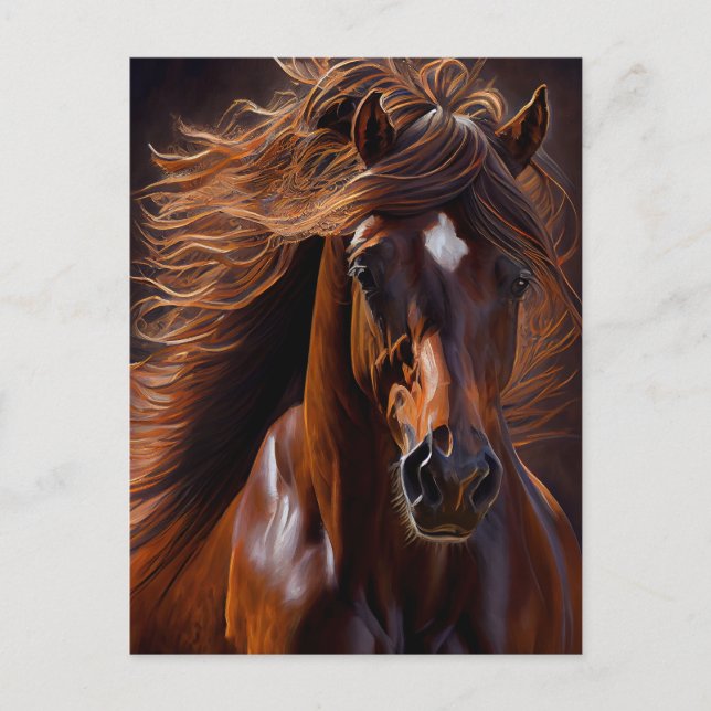 Morgan Horse Oil Farbe Postkarte (Vorderseite)