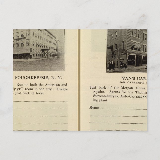 Morgan House, Van's Garage, Poughkeepsie Postkarte (Vorderseite)