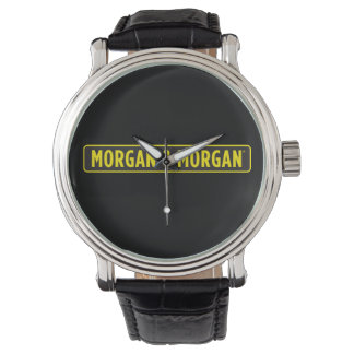Morgan & Morgan kleine runde Knopf Armbanduhr