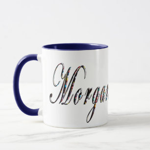 Morgan, Name, Logo, Blue Combo Kaffee Tasse. Tasse