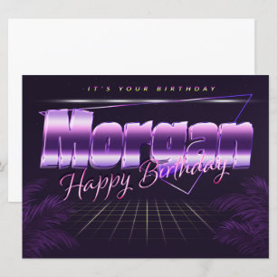 Morgan Name Vorname lila retro Karte Geburtstag