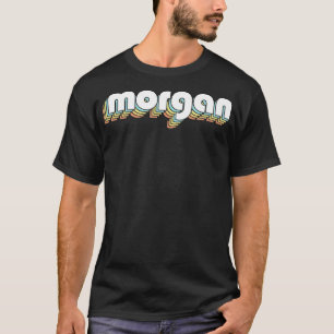 Morgan Retro Rainbow Typografie verblasster Stil T-Shirt