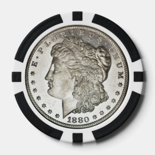 Morgan Silver Dollar Image auf Poker Chips