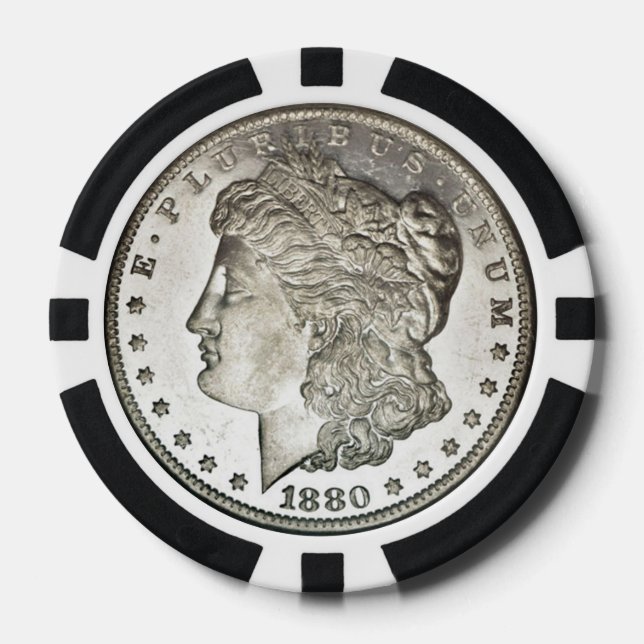 Morgan Silver Dollar Image auf Poker Chips (Vorderseite)