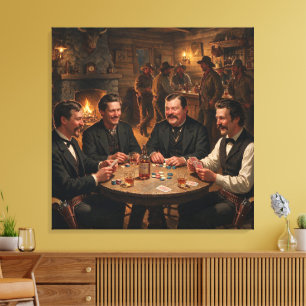 Morgan Wyatt Virgil Earp Doc Holiday beim Pokern Leinwanddruck