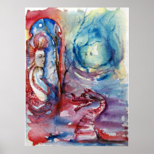 MORGANA / Magie und Geheimnis Pink Blaue Fantasie Poster