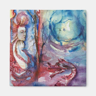 MORGANA / Magie und Geheimnis, rosa Blaue Fantasie Magnet