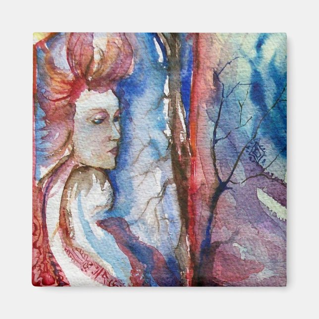 MORGANA / Magie und Geheimnis, rosa Blaue Fantasie Magnet (Vorne)