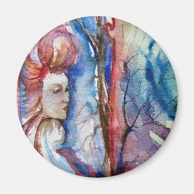 MORGANA / Magie und Geheimnis, rosa Blaue Fantasie Magnet (Vorne)