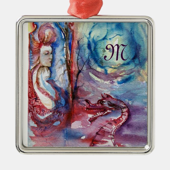 MORGANA-Monogramm Silbernes Ornament (Vorne)