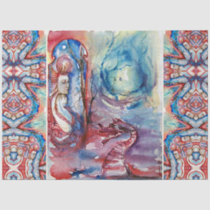 MORGANA Verzauberung und Drache ,Rosa blaue Fantas Seidenpapier