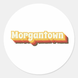 Morgantown Retro Vintage Text Runder Aufkleber