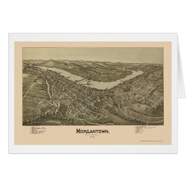 Morgantown, WV panoramische Karte - 1897 (Vorderseite (Horizontal))