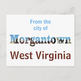 Morgantown WV Skyline Word Cutout Postkarten