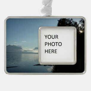 Morgen am Lake McDonald im Glacier-Nationalpark Rahmen-Ornament Silber