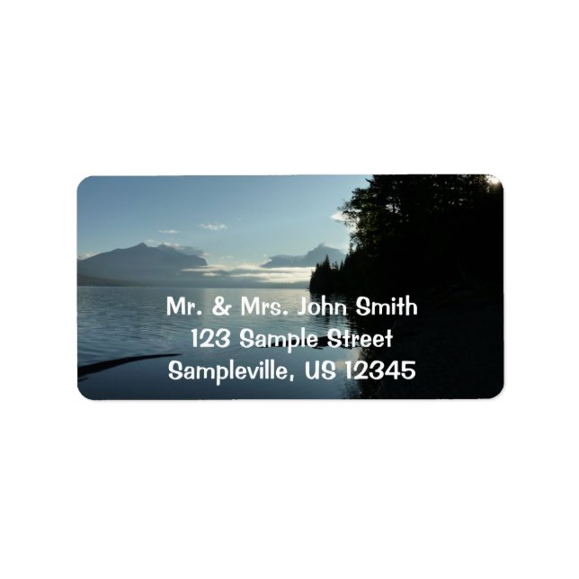 Morgen am McDonald-See im Glacier-Nationalpark Adressaufkleber (Vorne)