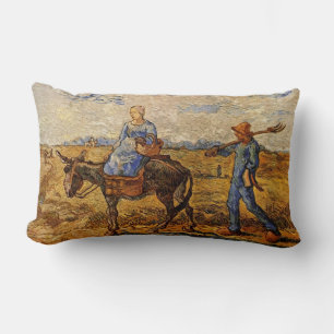 Morgen Bauernpaar arbeiten gehen Lendenkissen