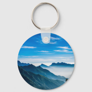 Morgen Berge Nebel Landschaft Schlüsselanhänger